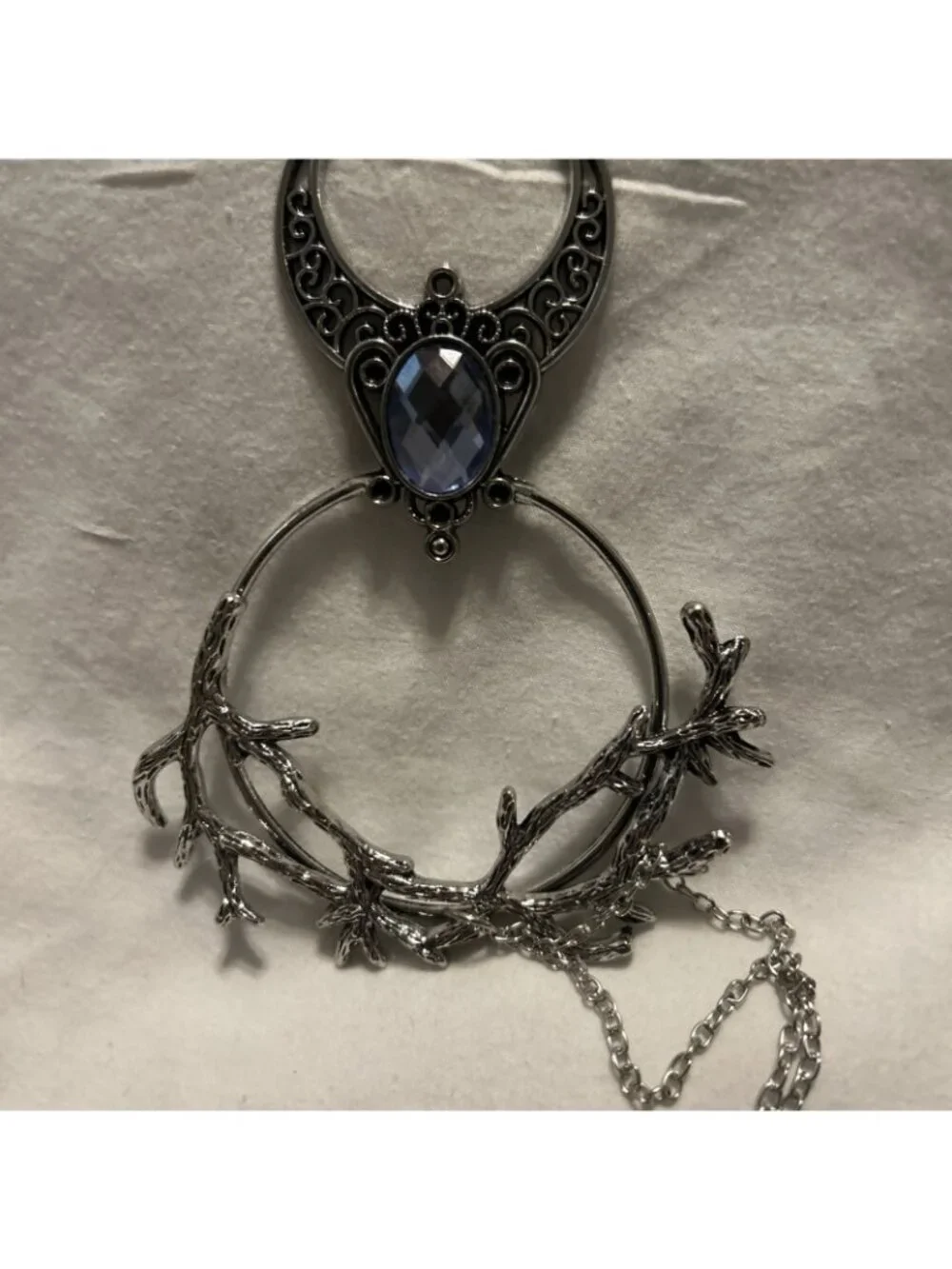 Vintage Style Crescent Moon Hair Pin Clip Claw W/Chain Interchangeable Necklace